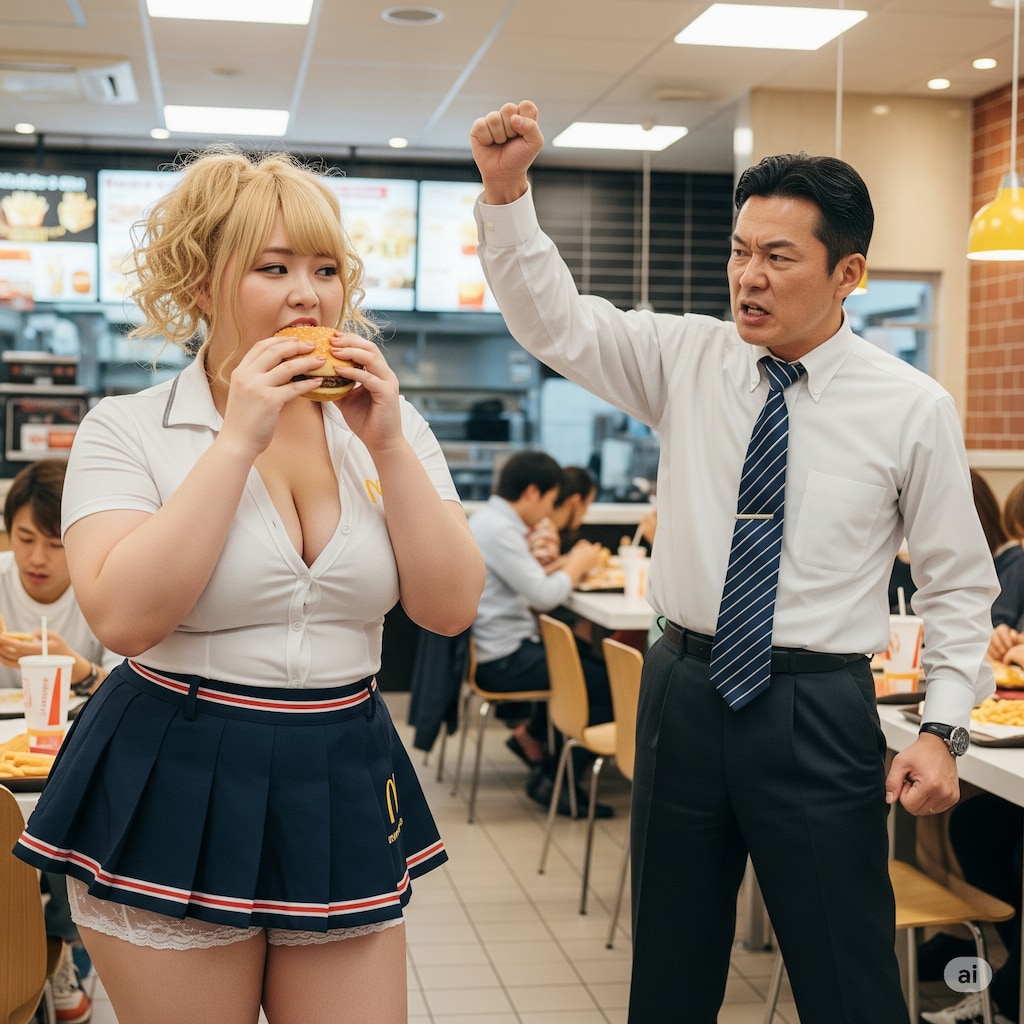 マックの店員と怒る店長