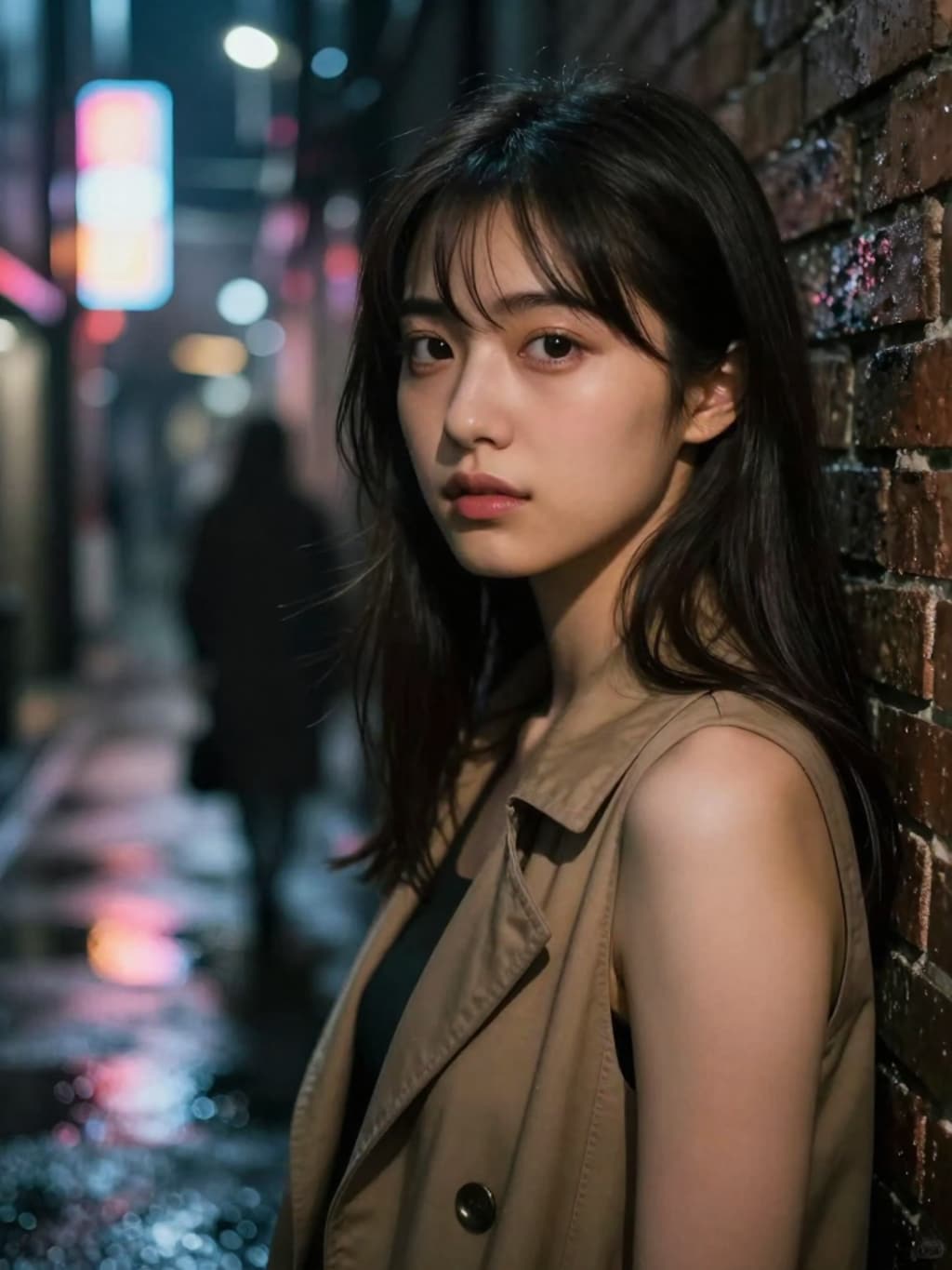 裏路地の清楚美女