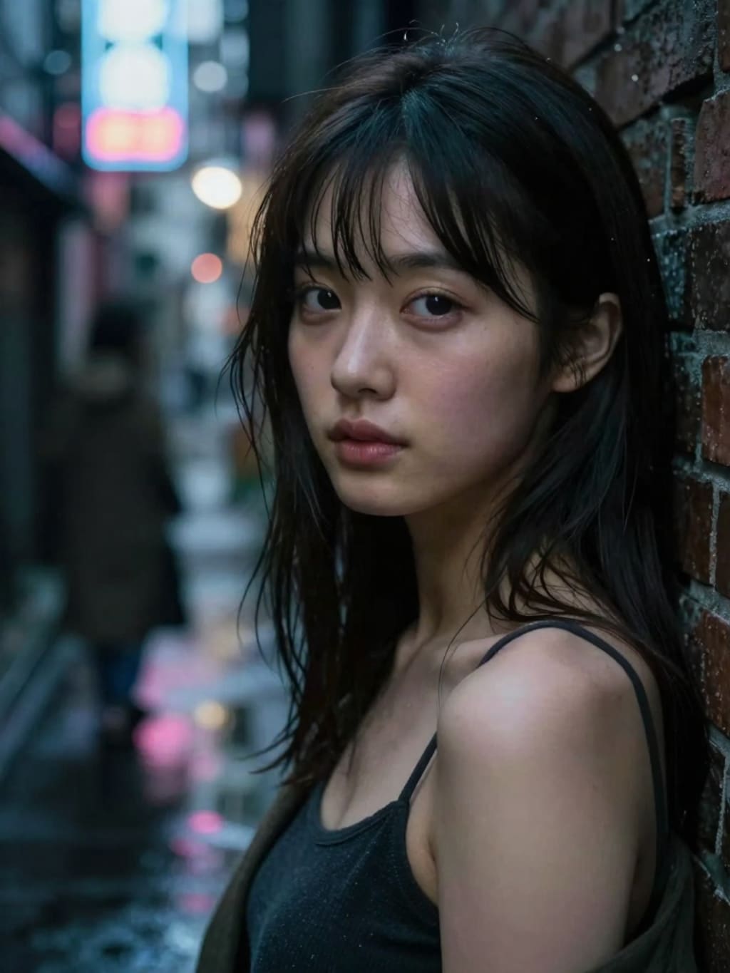 裏路地の清楚美女