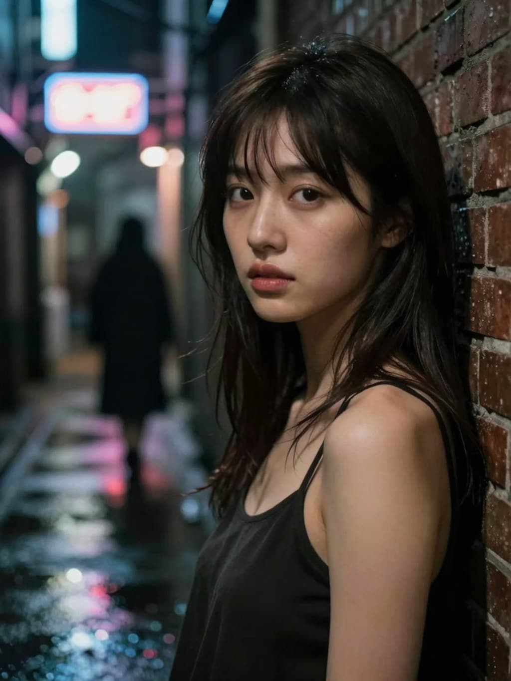 裏路地の清楚美女