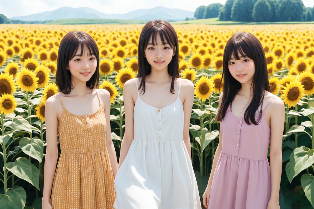 ひまわり畑（３人） No.3