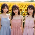ひまわり畑（３人） No.3 3枚目
