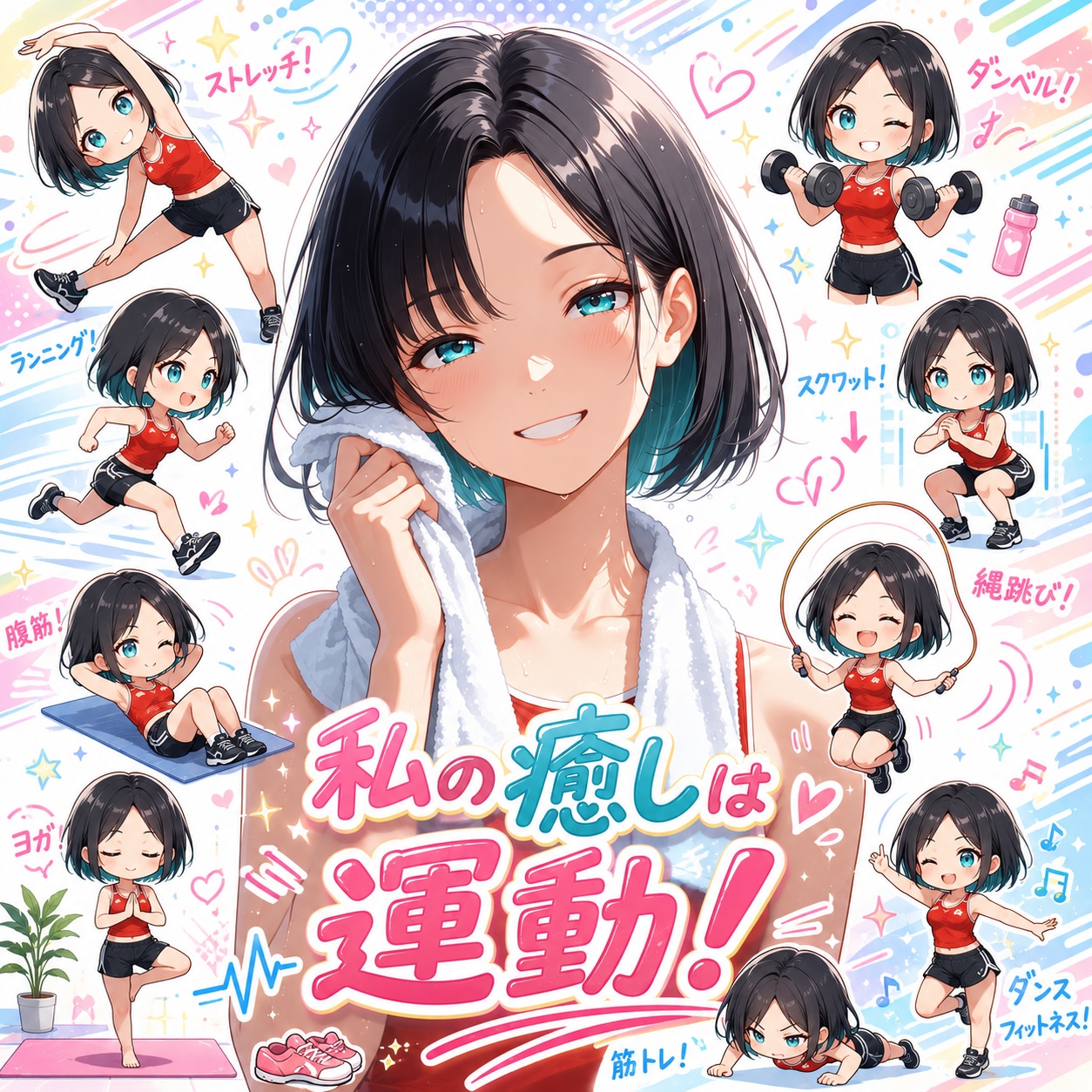 あかりちゃんの癒しは運動！✨ | の人気AIイラスト・グラビア