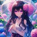 傘をさしたうちの子と、紫陽花＊(11枚) 2枚目