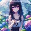 傘をさしたうちの子と、紫陽花＊(11枚) 11枚目