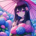 傘をさしたうちの子と、紫陽花＊(11枚) 5枚目