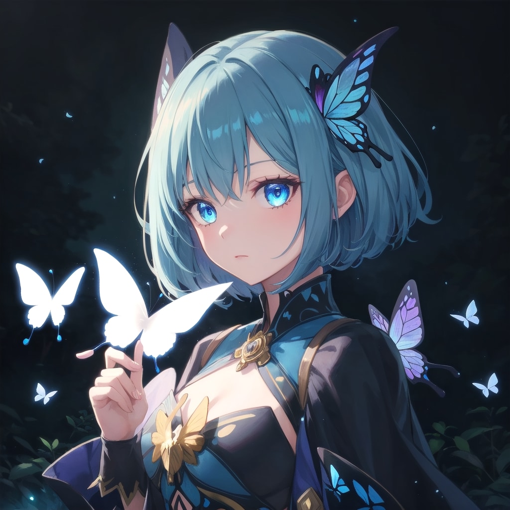 夜の幻想蝶 | の人気AIイラスト・グラビア