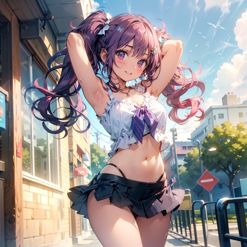 後輩風の紫髪ツインテちゃん