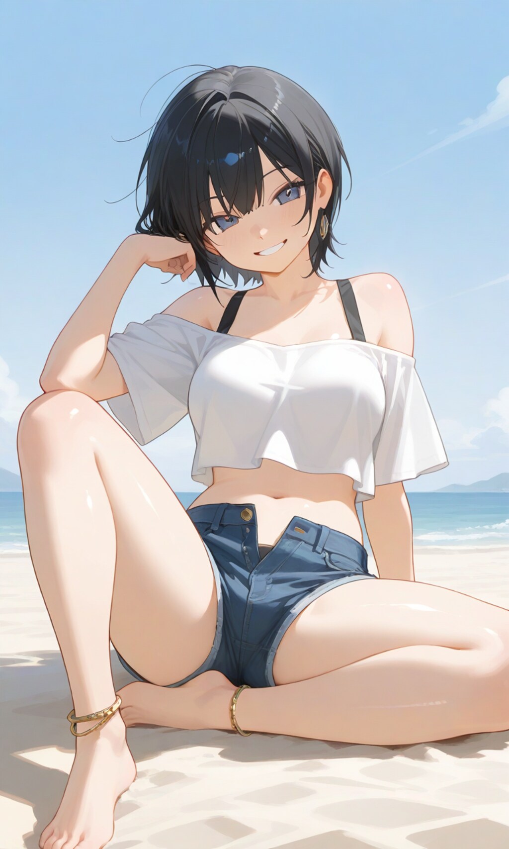 黒髪ショートショーツ