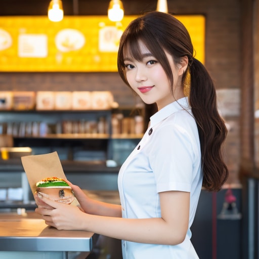 バイト中のオリキャラちゃん | の人気AIイラスト・グラビア