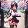 私服姿のメイドさんとお花見 4枚目
