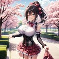 私服姿のメイドさんとお花見 3枚目