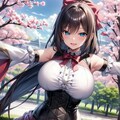 私服姿のメイドさんとお花見 7枚目