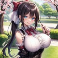 私服姿のメイドさんとお花見 5枚目