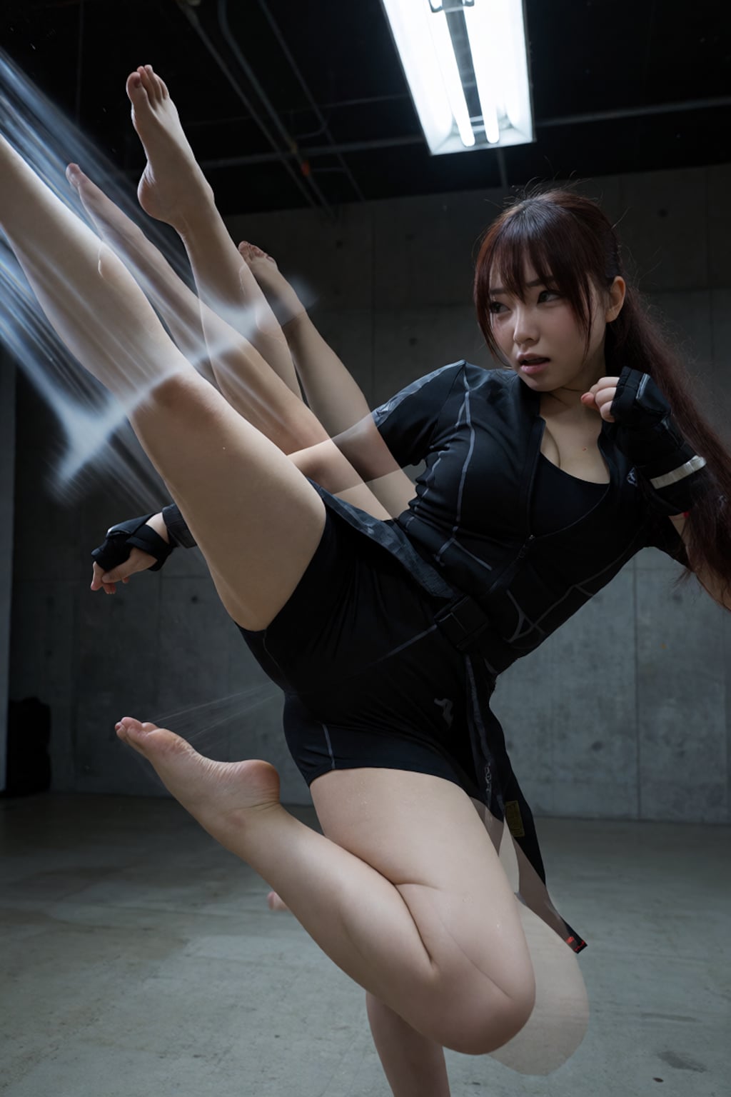 旋風脚と、百裂脚。