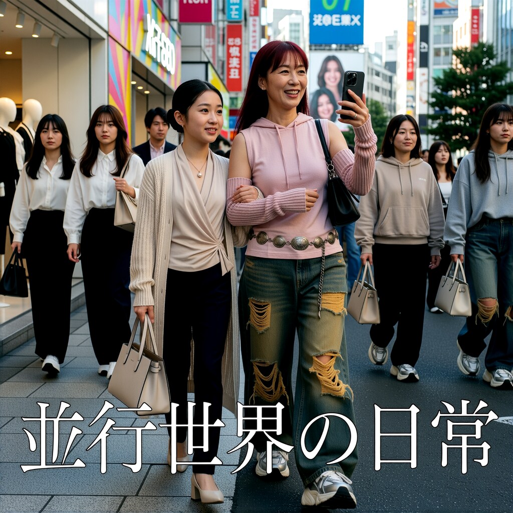 親子の流行ファッションが逆転している【並行世界の日常】