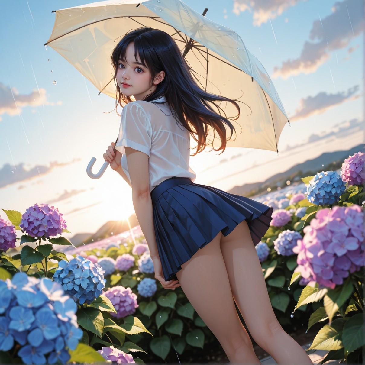 Hydrangea Flower Girl | の人気AIイラスト・グラビア