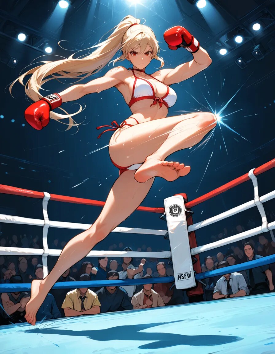 今だチャンスだ真空飛び膝蹴り～