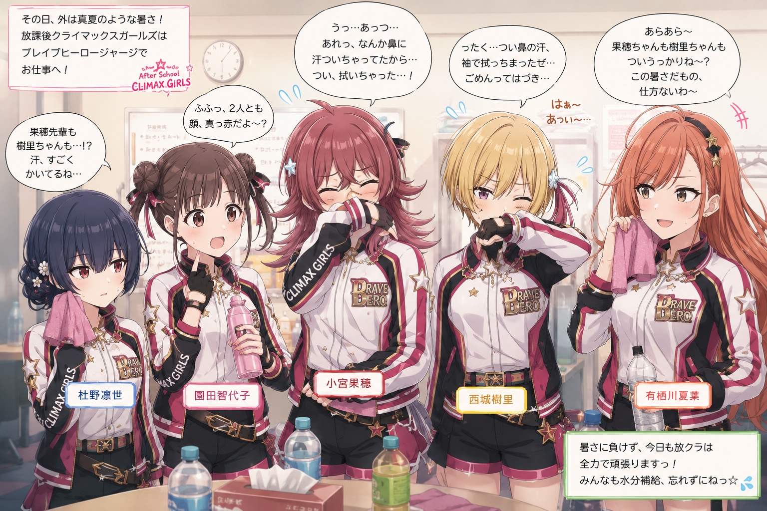 袖で鼻の汗を拭う小宮果穂と西城樹里 | の人気AIイラスト・グラビア