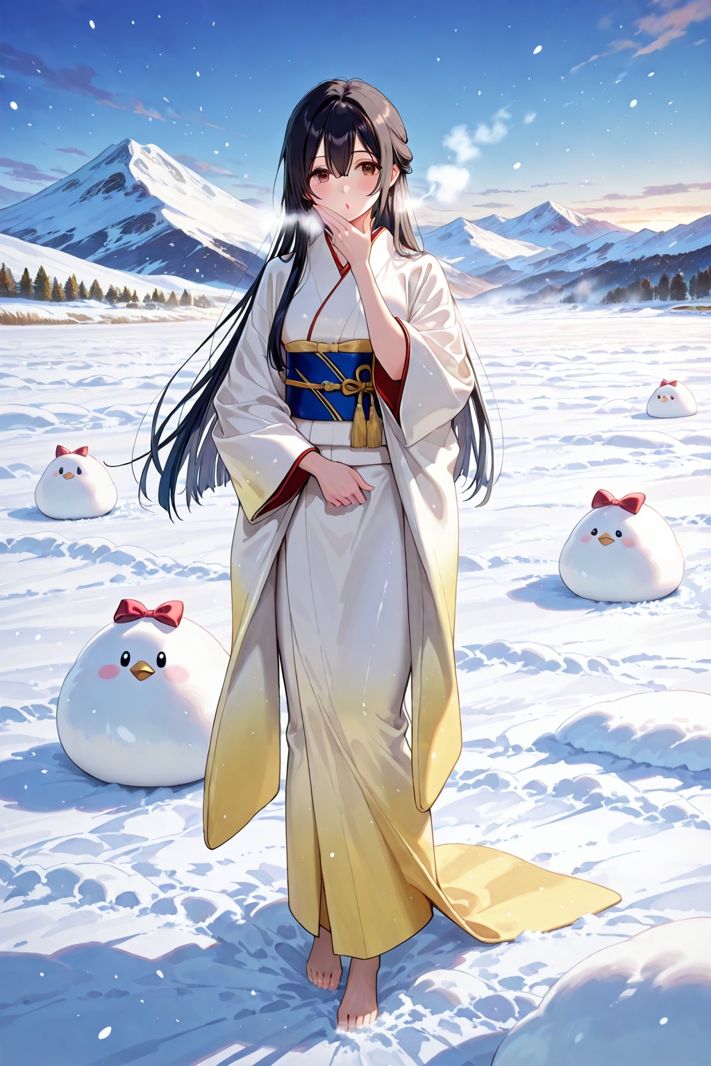 再投稿＆作り直し　ユリママ　雪女風白い着物