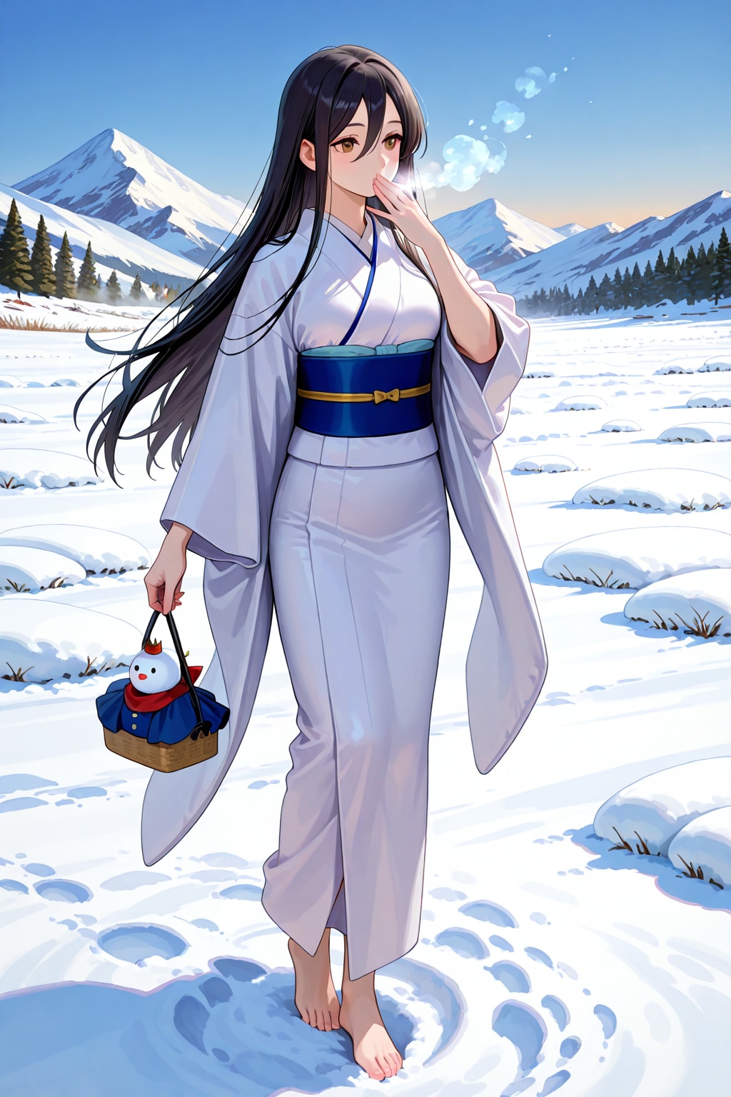 再投稿＆作り直し　ユリママ　雪女風白い着物