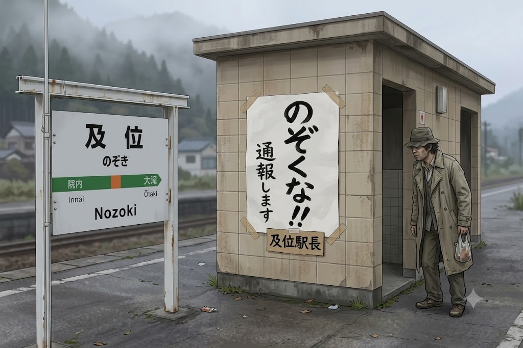 及位(のぞき)駅でのぞき