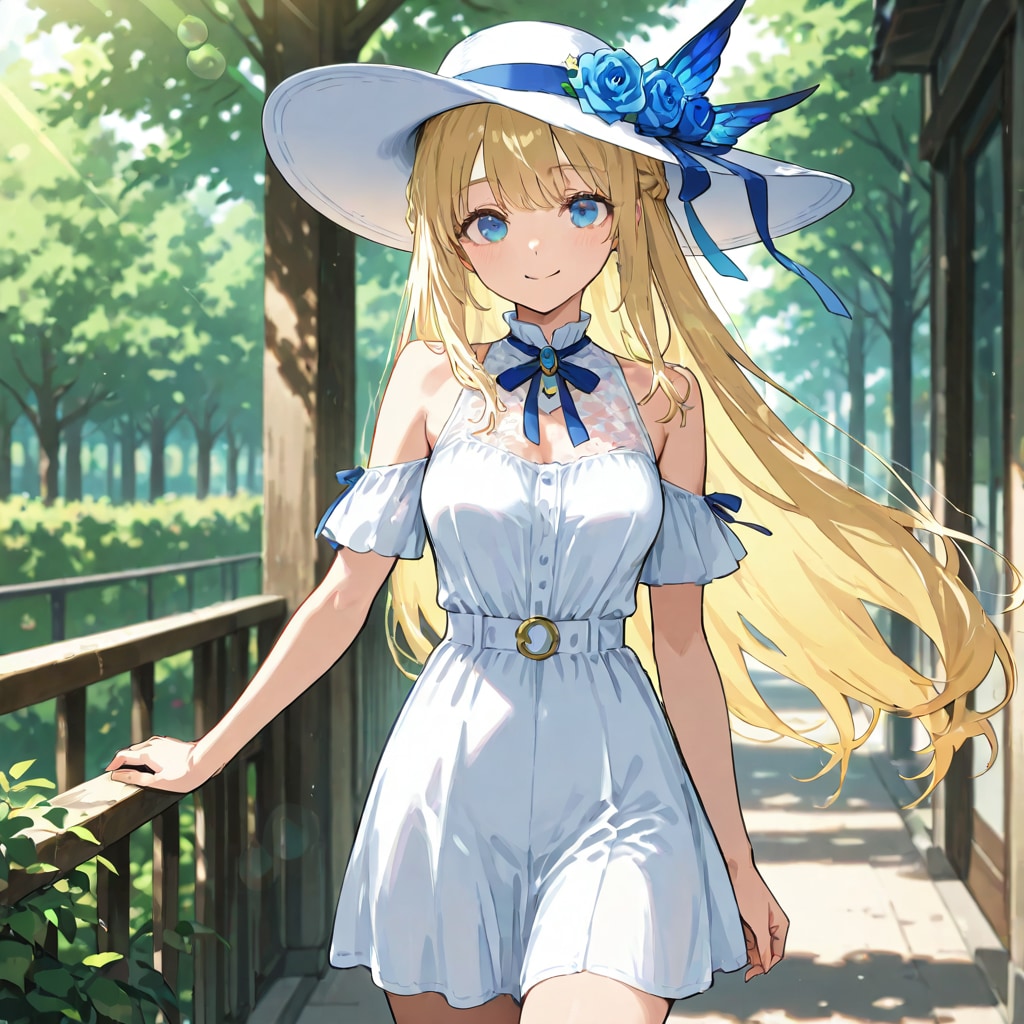 公園を散歩する金髪少女 | の人気AIイラスト・グラビア