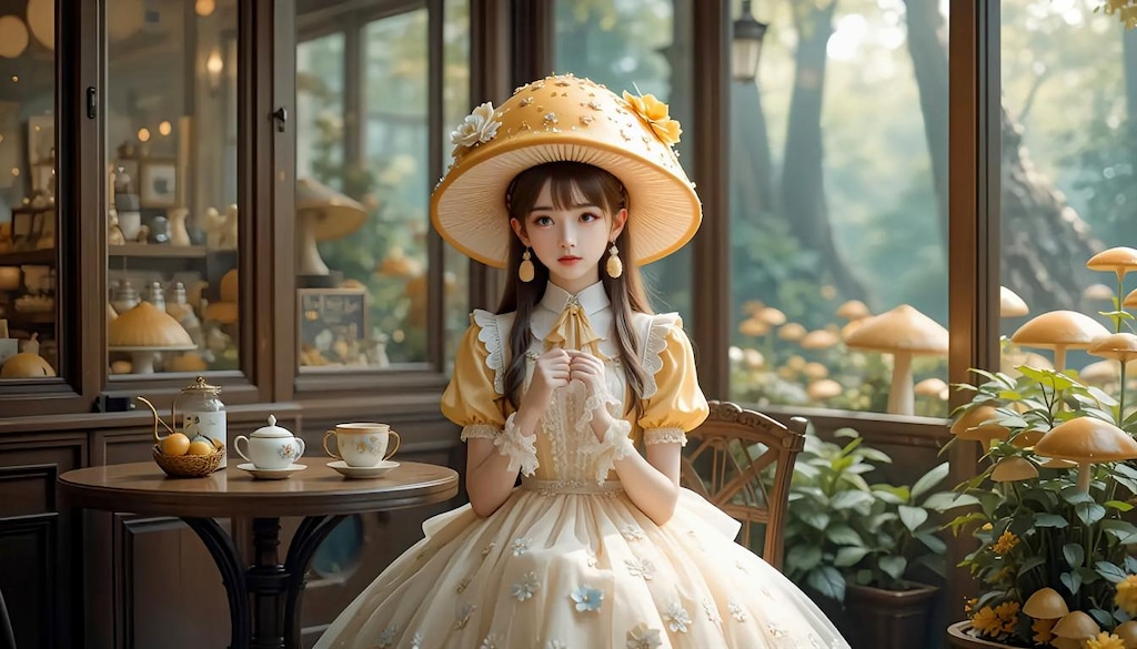 お茶会のきのこノコちゃん