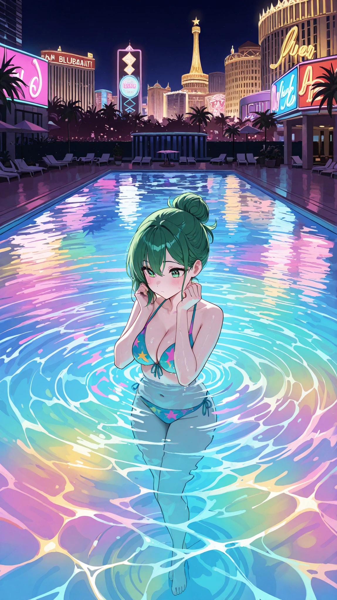 七色のナイトプール