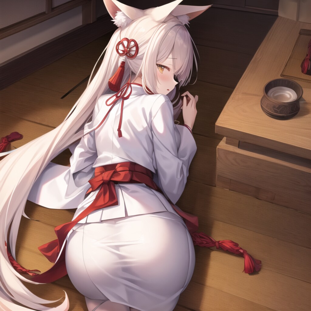 お尻(狐耳巫女)