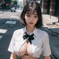 しゃがみ巨乳おねえさん　jkコス 11枚目
