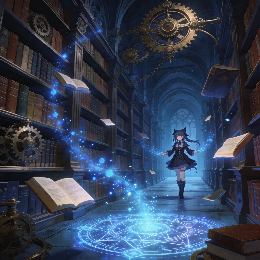 魔法大学図書館で
