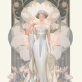 art nouveau　チューリップと女性 3枚目
