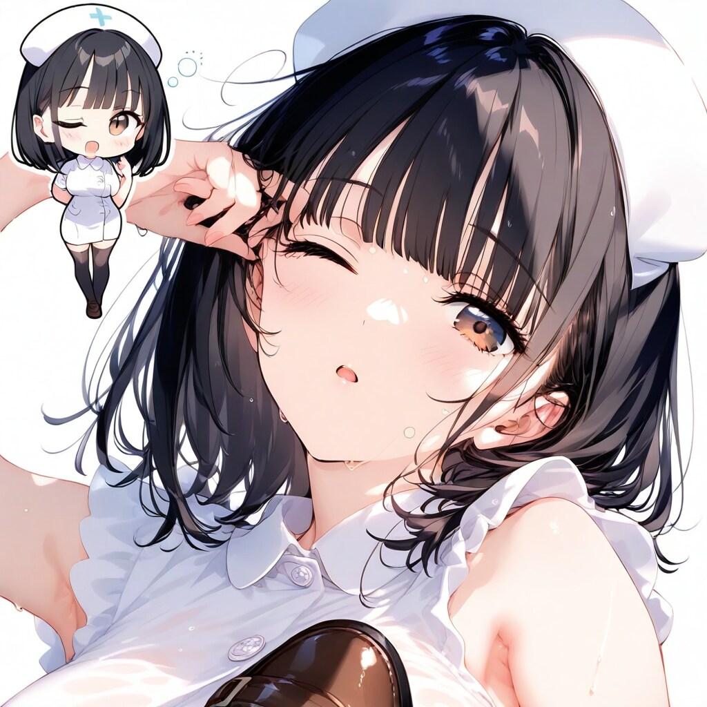 靴を抱えて寝るナース