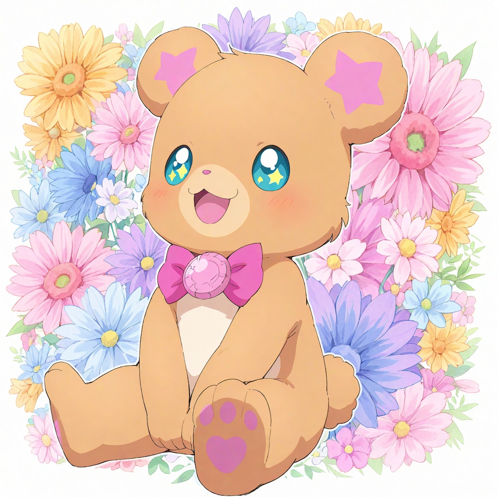 モフ～！お花がいっぱいモフ！