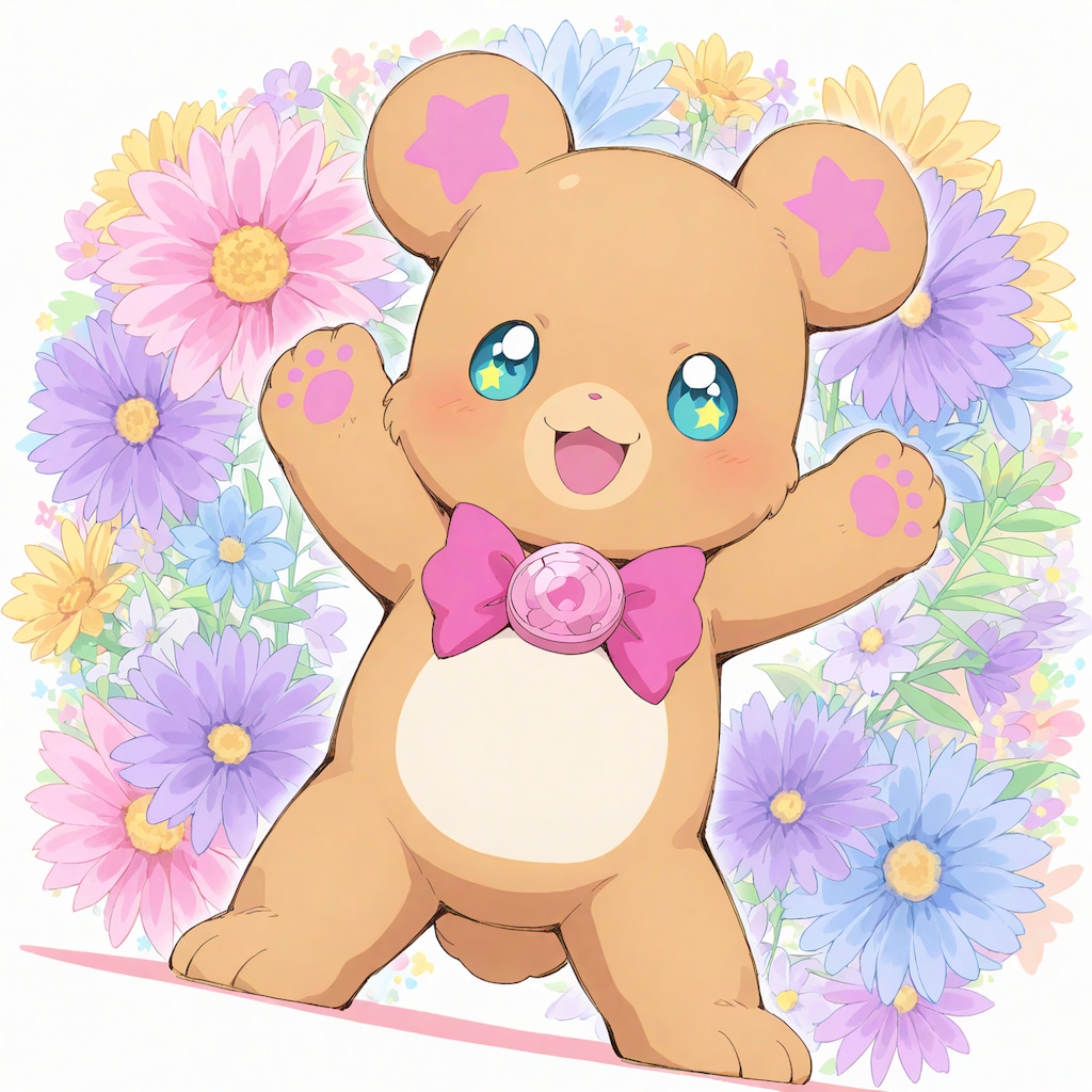 モフ～！お花がいっぱいモフ！