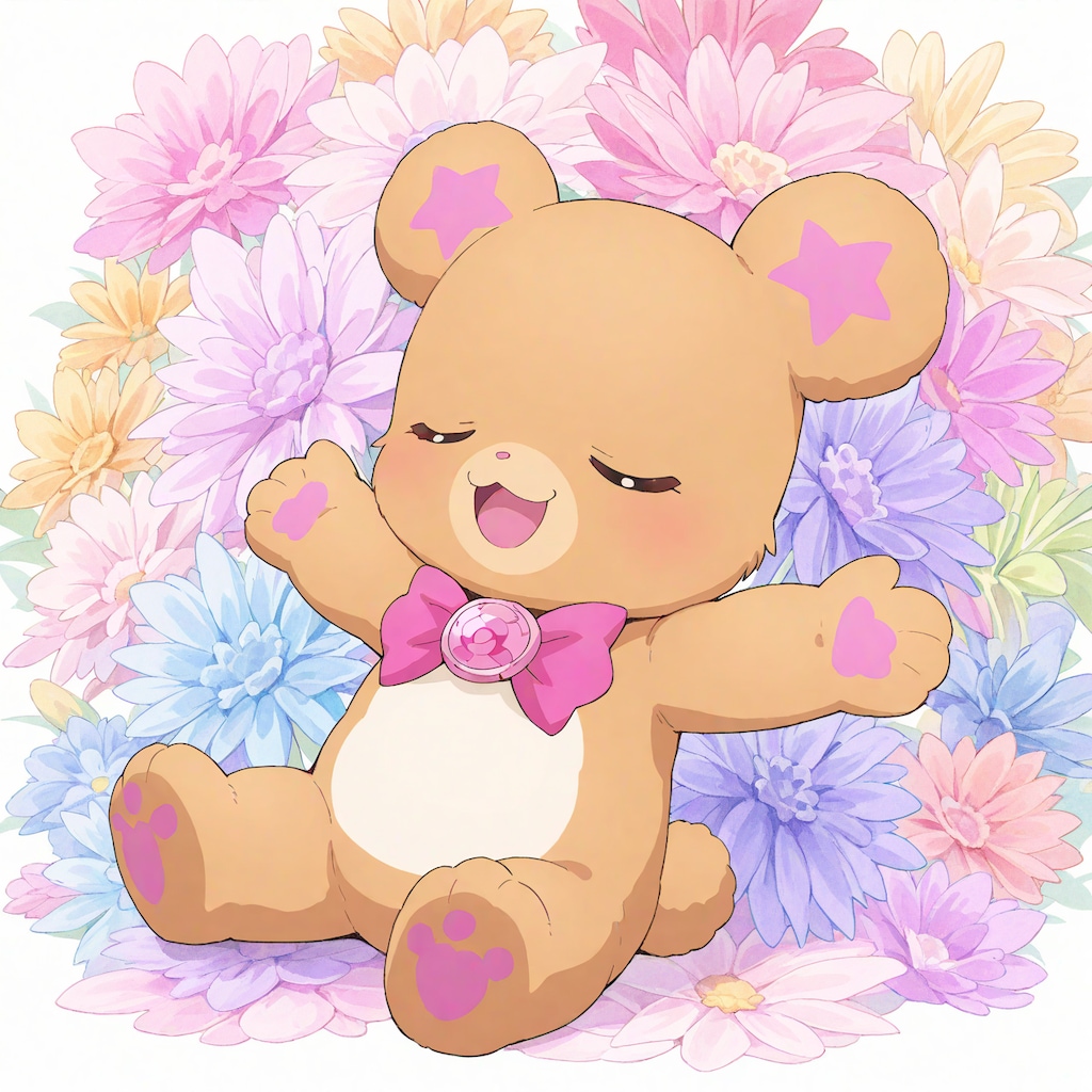 モフ～！お花がいっぱいモフ！