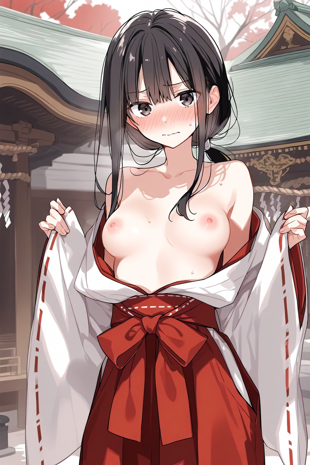 おっぱいを見せてくれた巫女さん