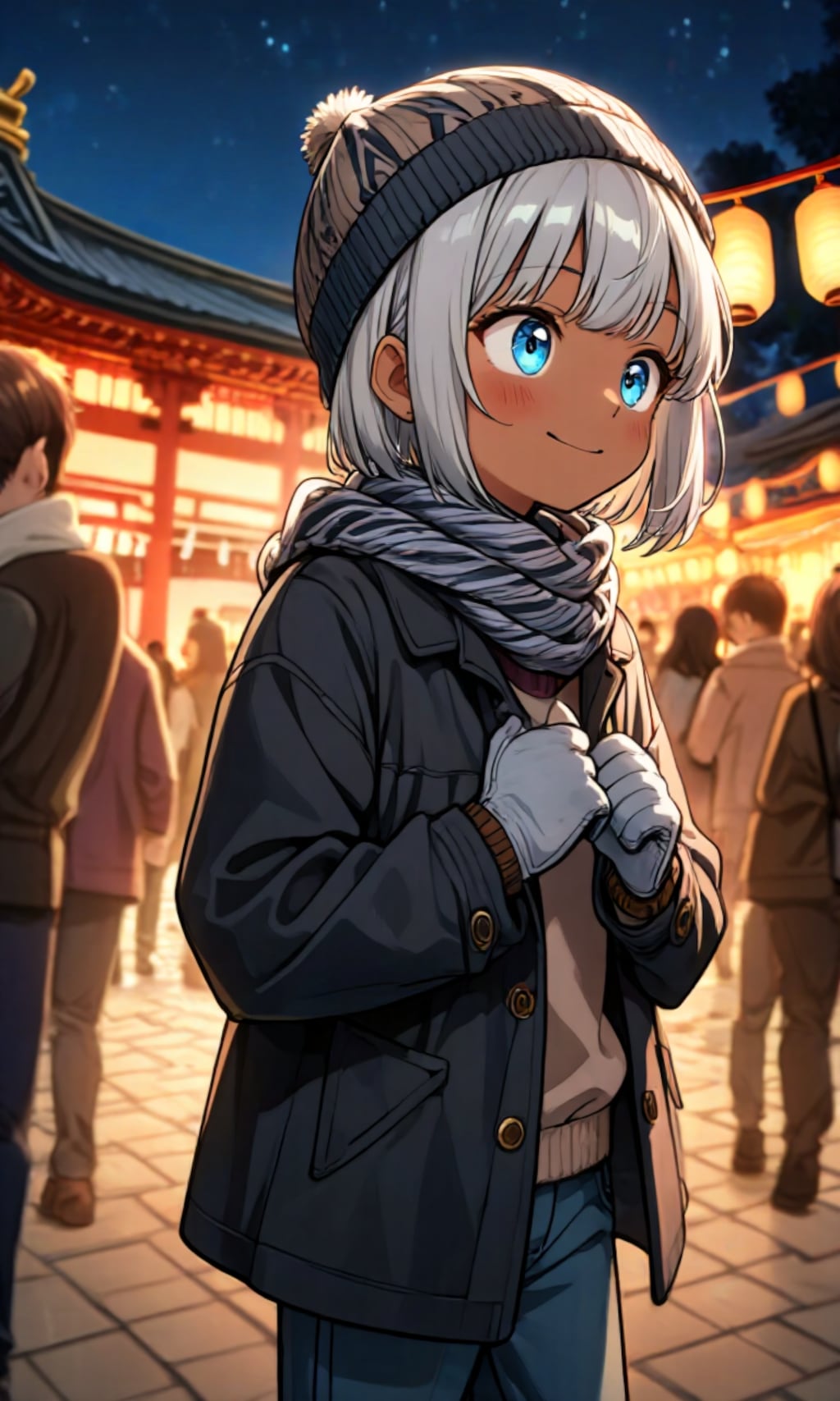 マフラーをした少年