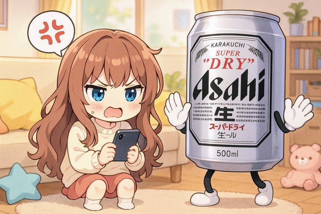 スマホに激怒する小さな女の子