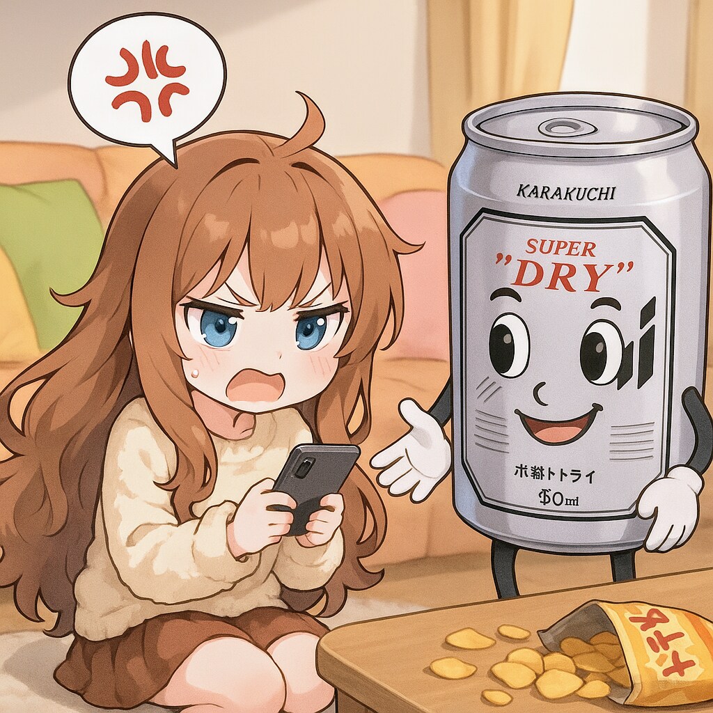 スマホに激怒する小さな女の子