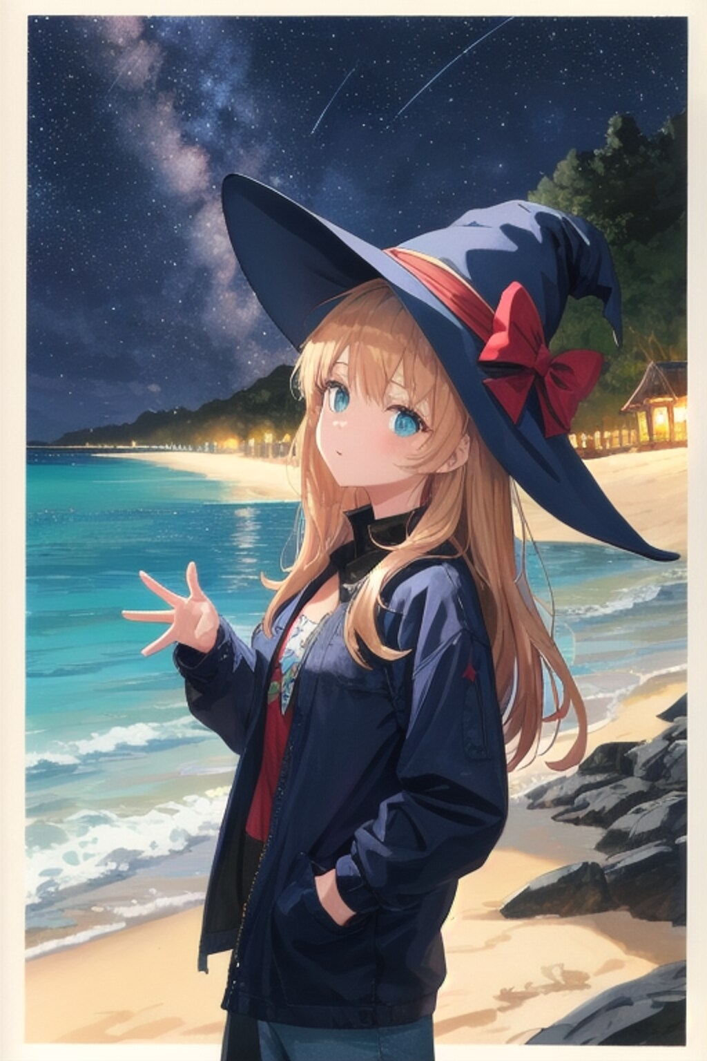 砂浜の魔女と星空