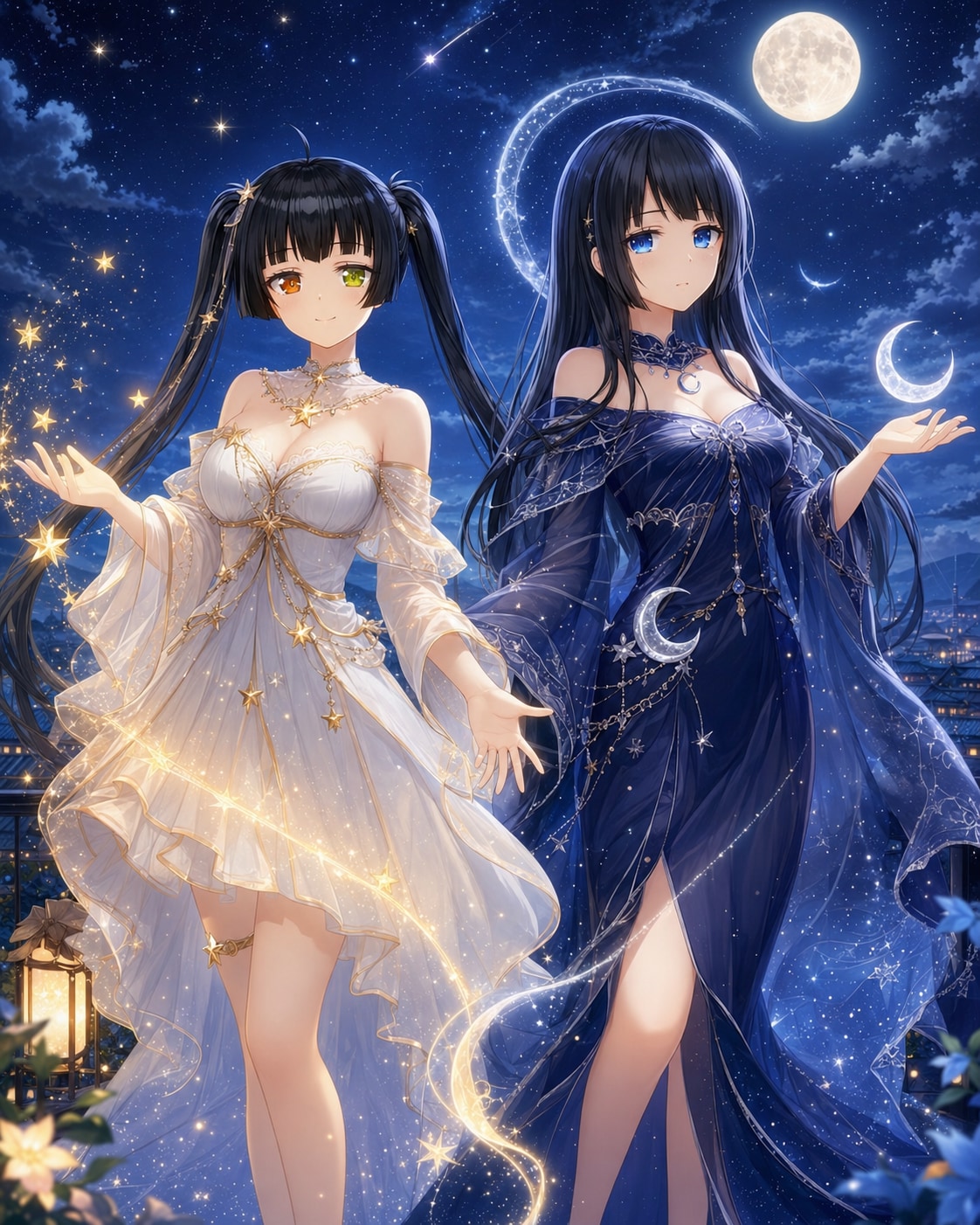 企画参加　天気擬人化🌕️⭐️　癖・メカ少女百合　スク水ロック