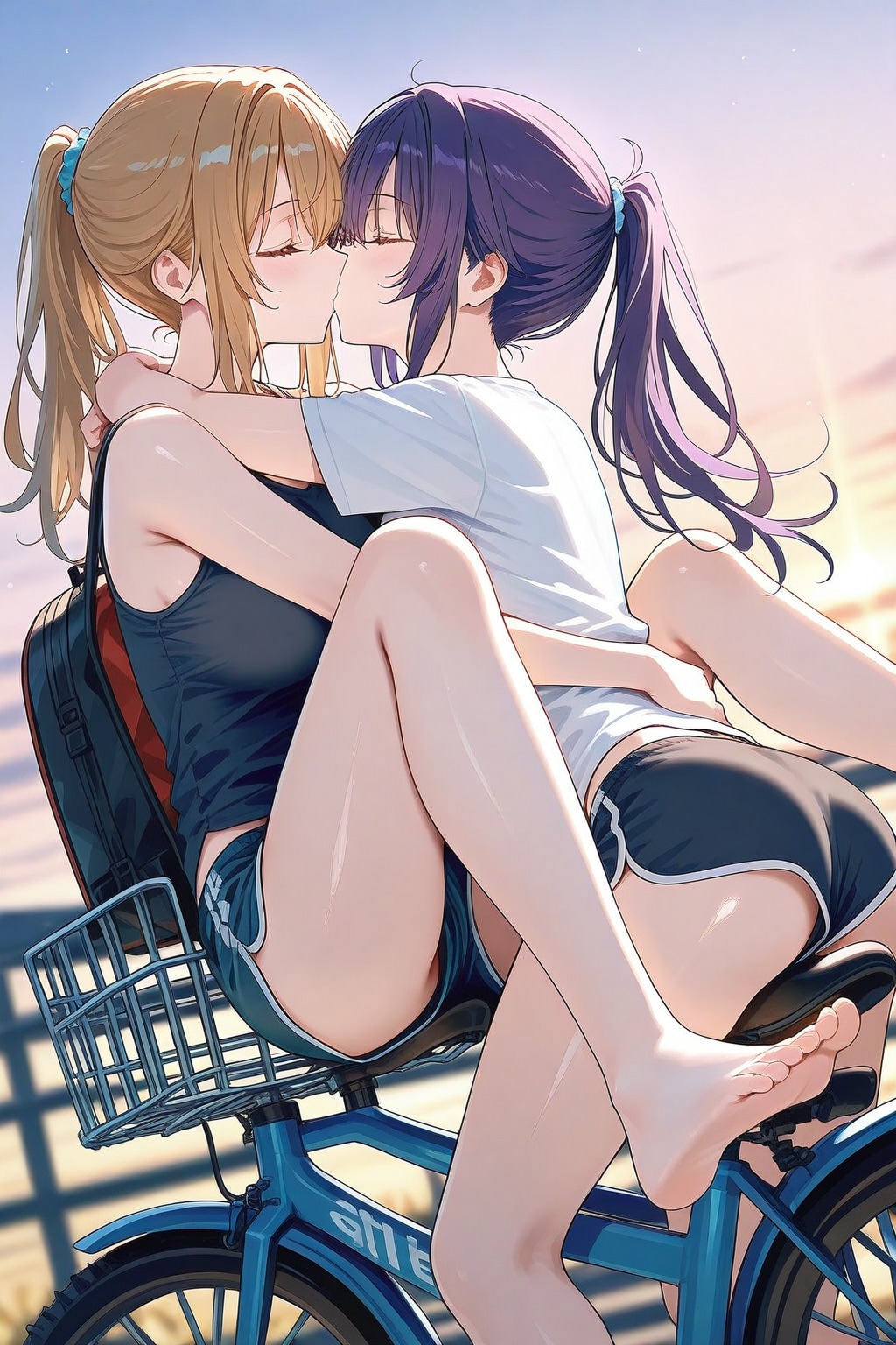 自転車で百合