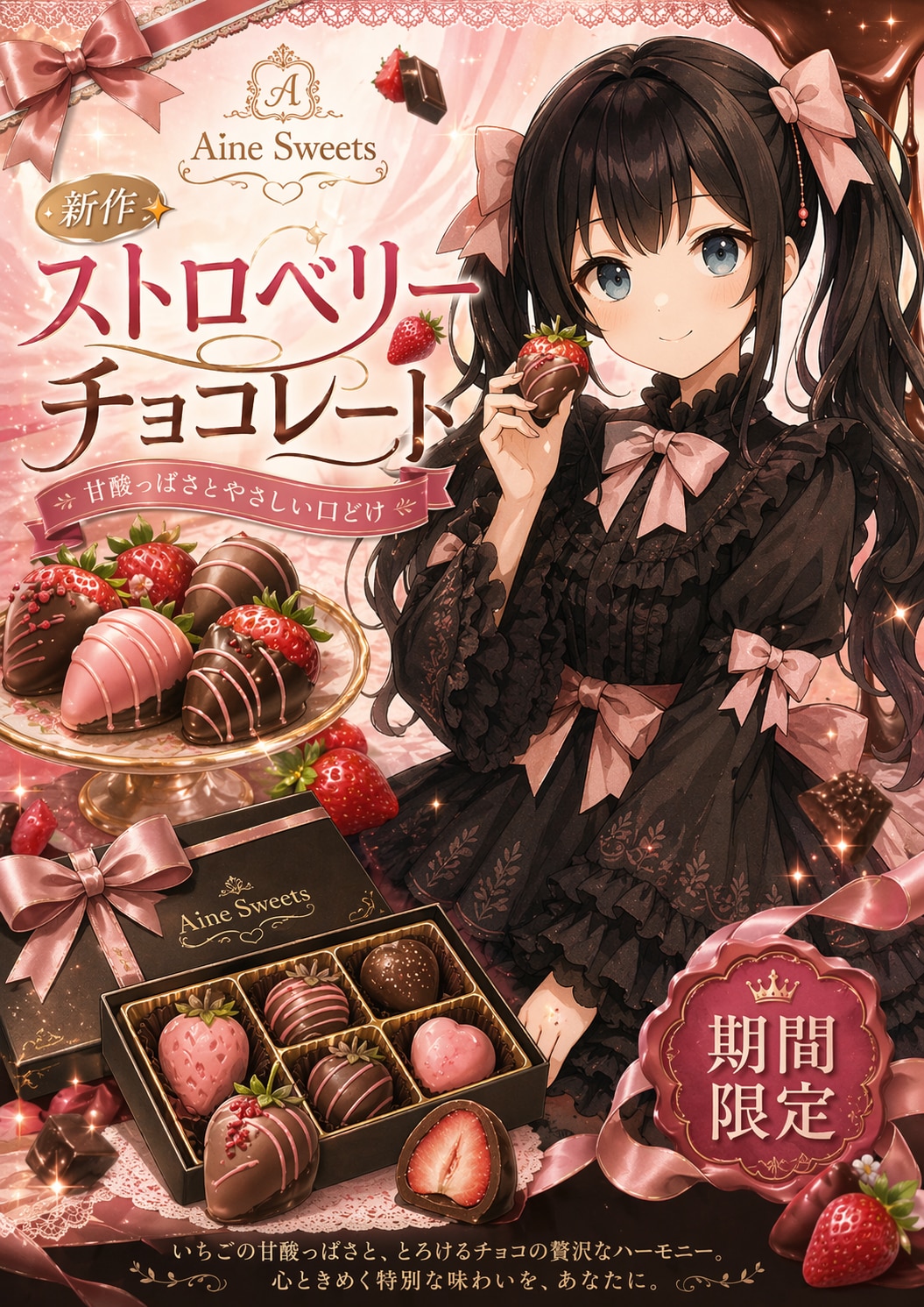 新作のストロベリーチョコレート🍓🍫 | の人気AIイラスト・グラビア