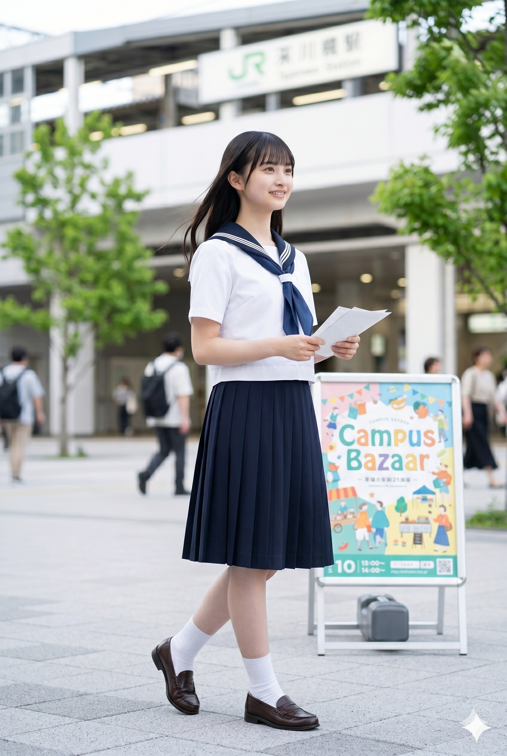 普通の美少女　チラシ配り