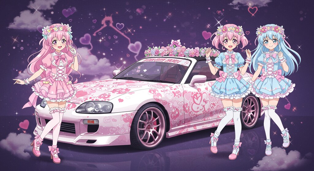 アニメキャラとトヨタスープラ