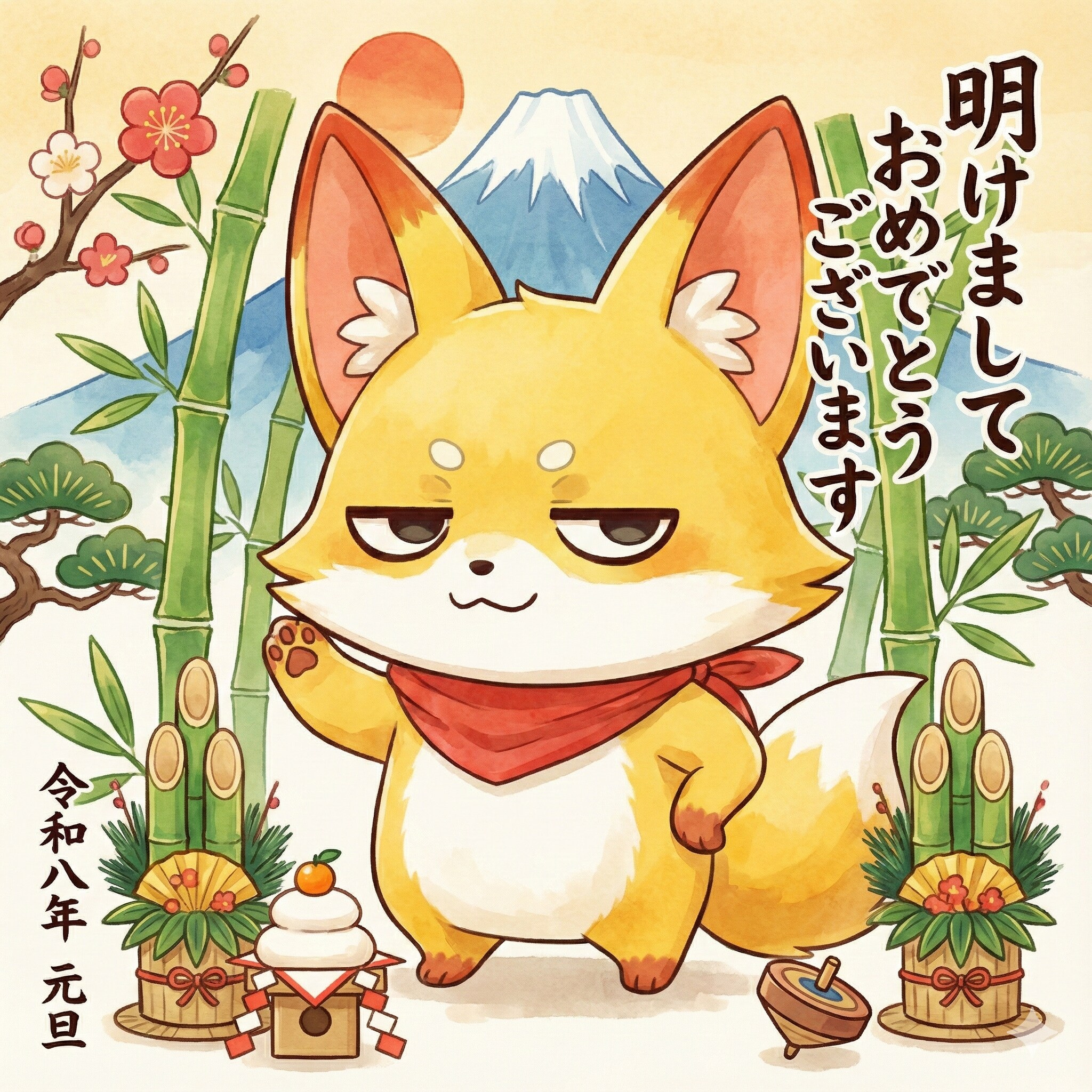 やれやれ系キツネの年賀状
