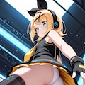 SOUR式鏡音リンがローアングルパンチラ 10枚目