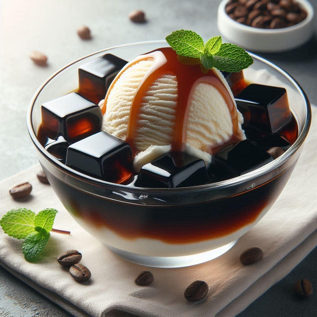 コーヒーゼリーとバニラアイス